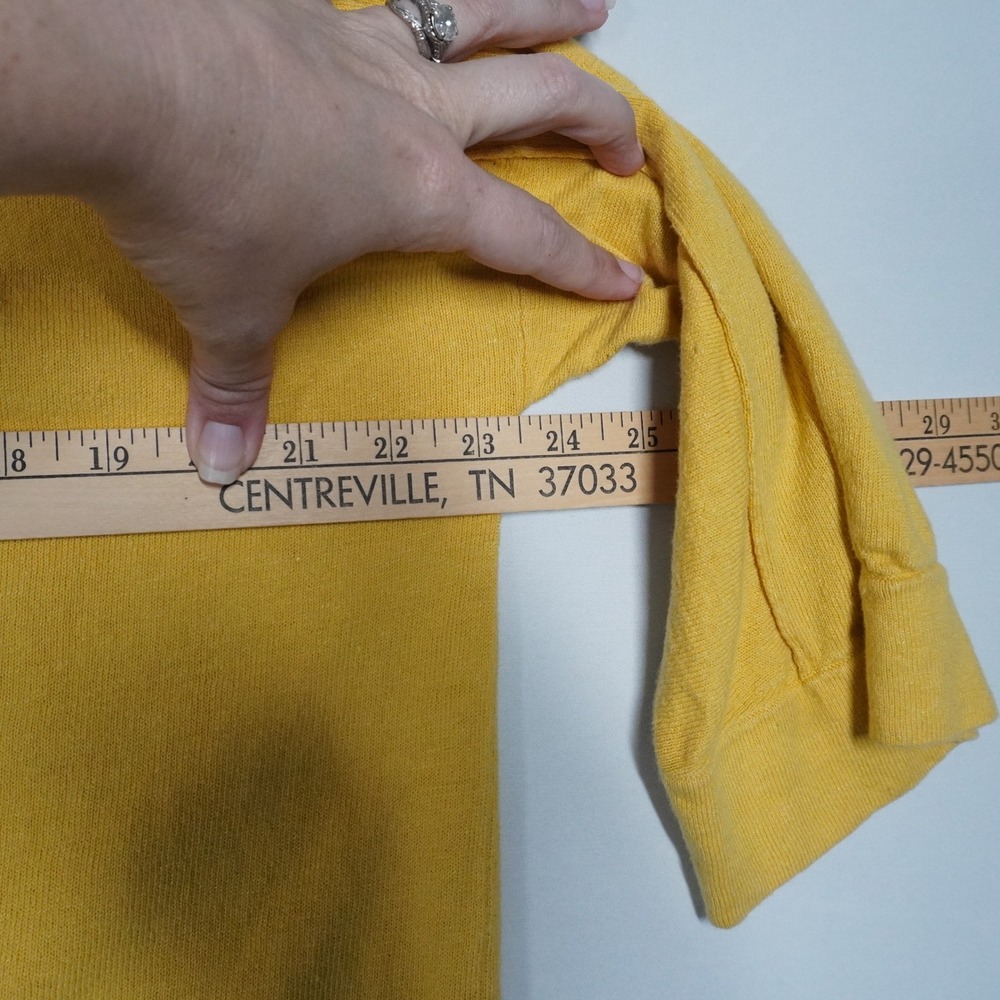 J. Jill Womens Yellow Linen Blend Relaxed 3/4 Sleeve Knit Sweater Large Coastal - Picture 5 of 9